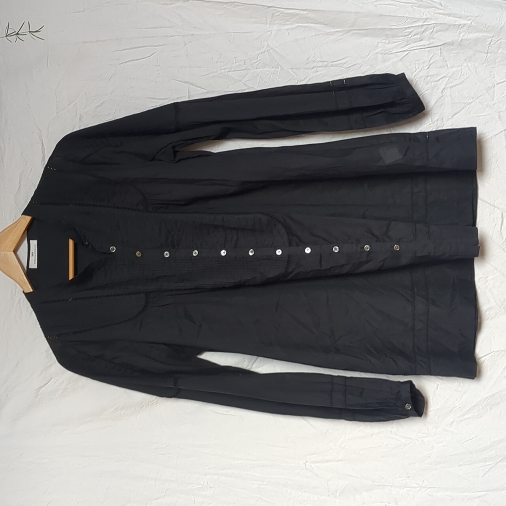 Birger et Mikkelsen tunic lightweight cotton black blouse size 40